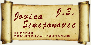 Jovica Simijonović vizit kartica
